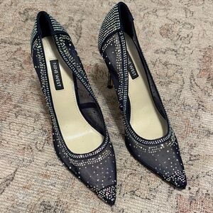 Nine West Rhinestone Mesh Stiletto Size 7.5